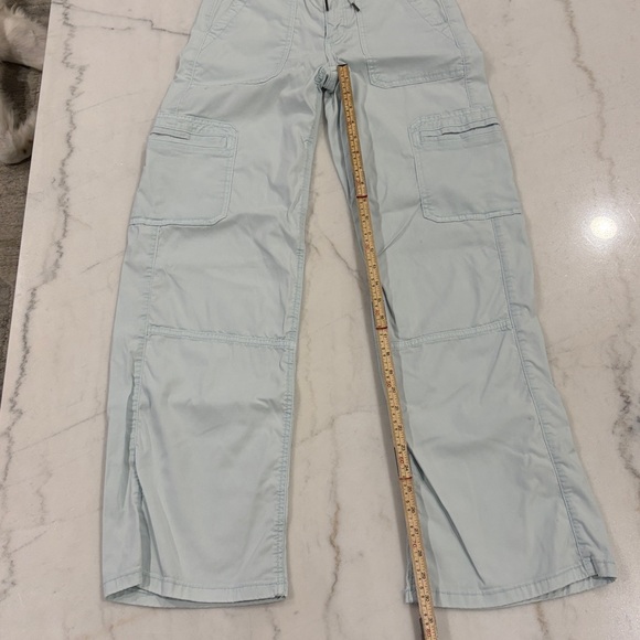 American Eagle Baggy Wide Leg Pants Cargo Sz 0 Regular super light blue - Picture 9 of 10